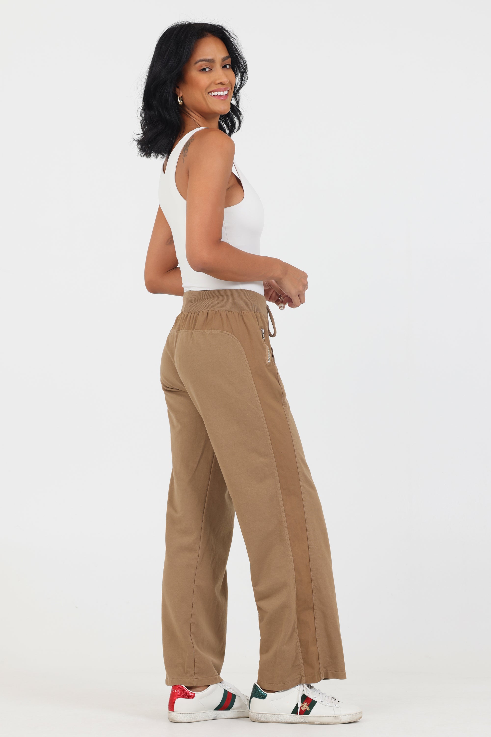 Ultimate Wide Leg Joggers - Caramel