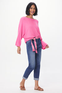 Soft Knit Rib Batwing Sweater