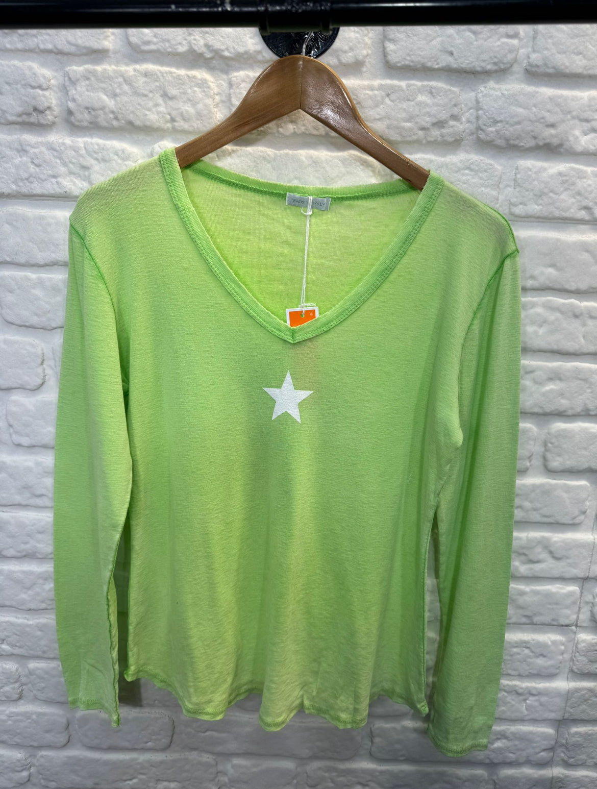 Vintage Wash Long Sleeve Star Tee