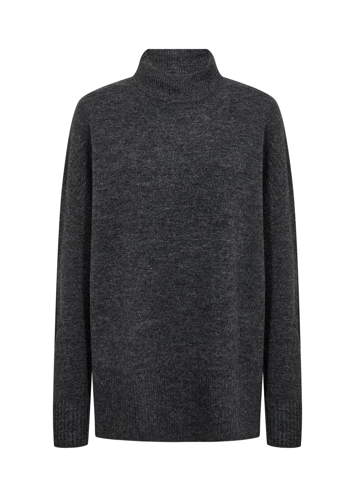 Funnel Neck Long Line Knitted Jumper