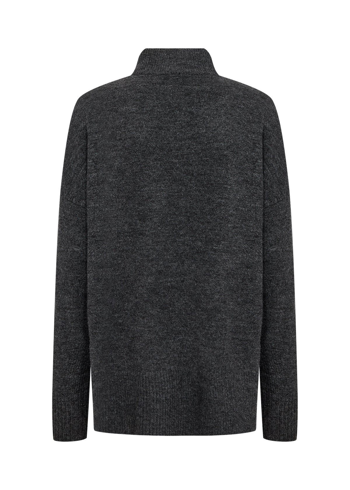 Funnel Neck Long Line Knitted Jumper