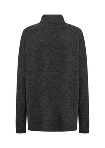 Funnel Neck Long Line Knitted Jumper