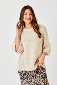 3/4 Sleeve Soft Knit Sweater