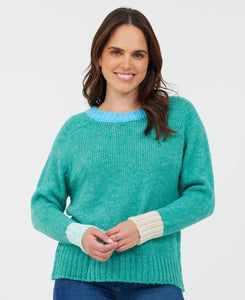 Contrast Trim Soft Knit Sweater