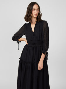 Heart Dobby Long Sleeve Maxi Dress