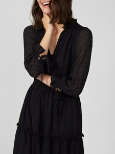 Heart Dobby Long Sleeve Maxi Dress