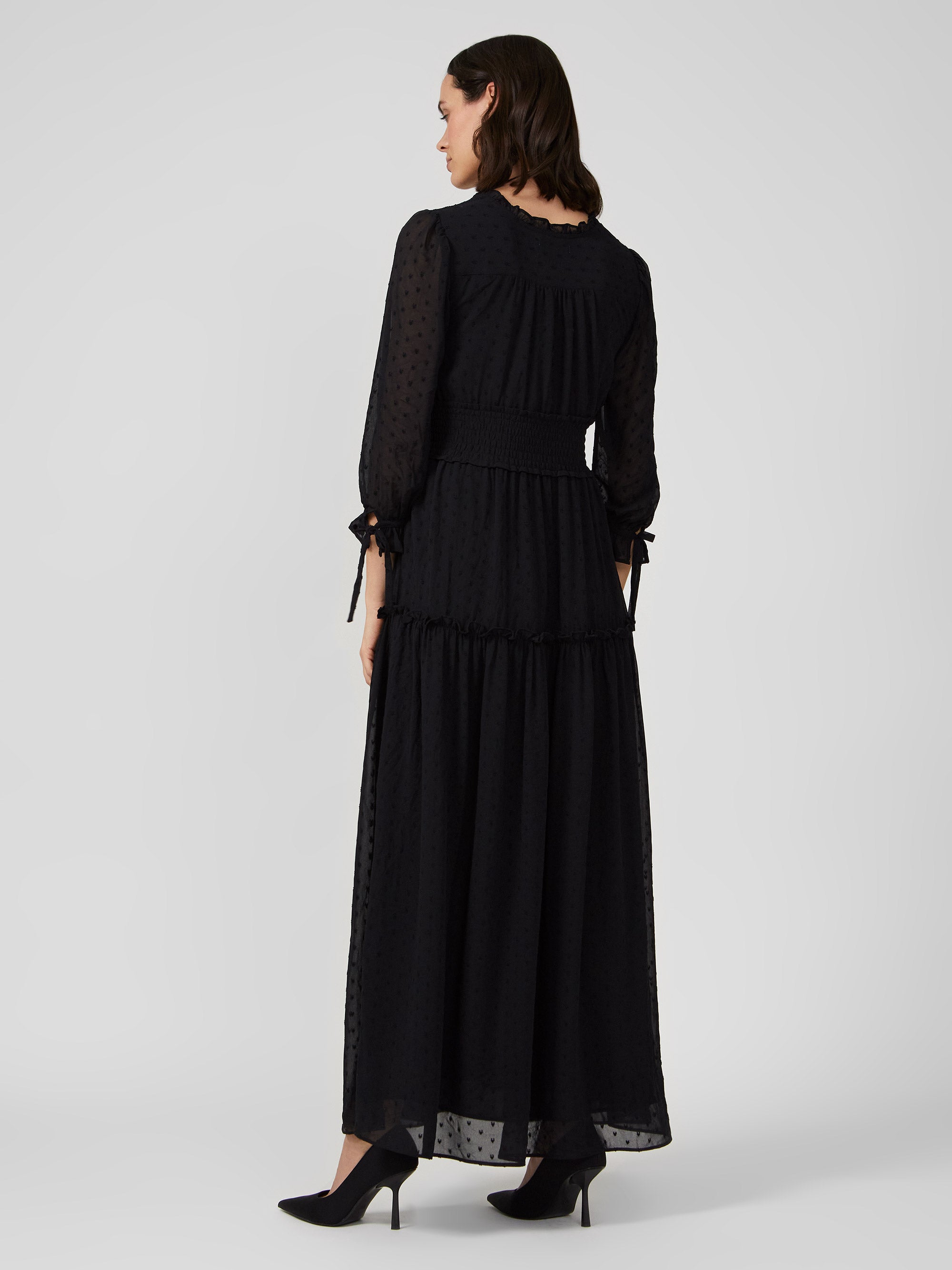 Heart Dobby Long Sleeve Maxi Dress