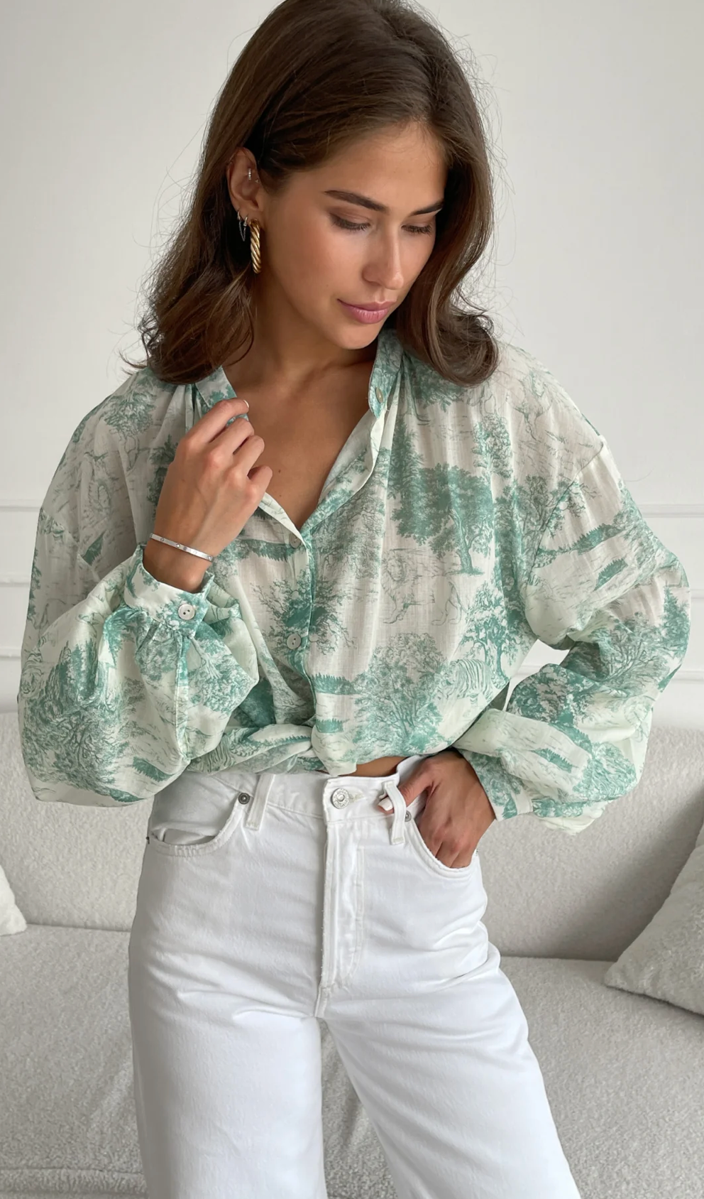 Toile Print Blouse