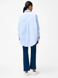 Cambria Cotton Stripe Embroidered Popover Shirt