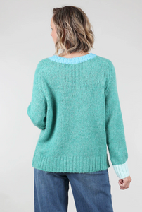 Contrast Trim Soft Knit Sweater