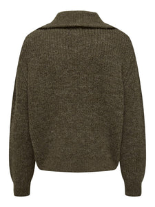 Knitted Long Sleeve Zip Pullover