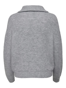 Knitted Long Sleeve Zip Pullover