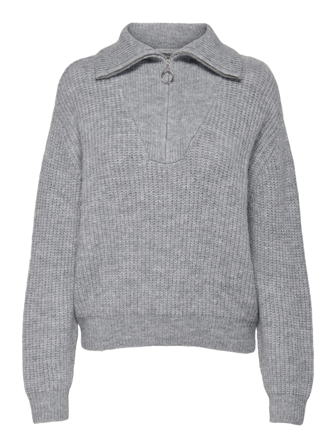 Knitted Long Sleeve Zip Pullover