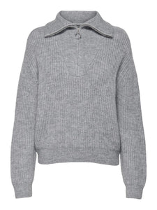 Knitted Long Sleeve Zip Pullover