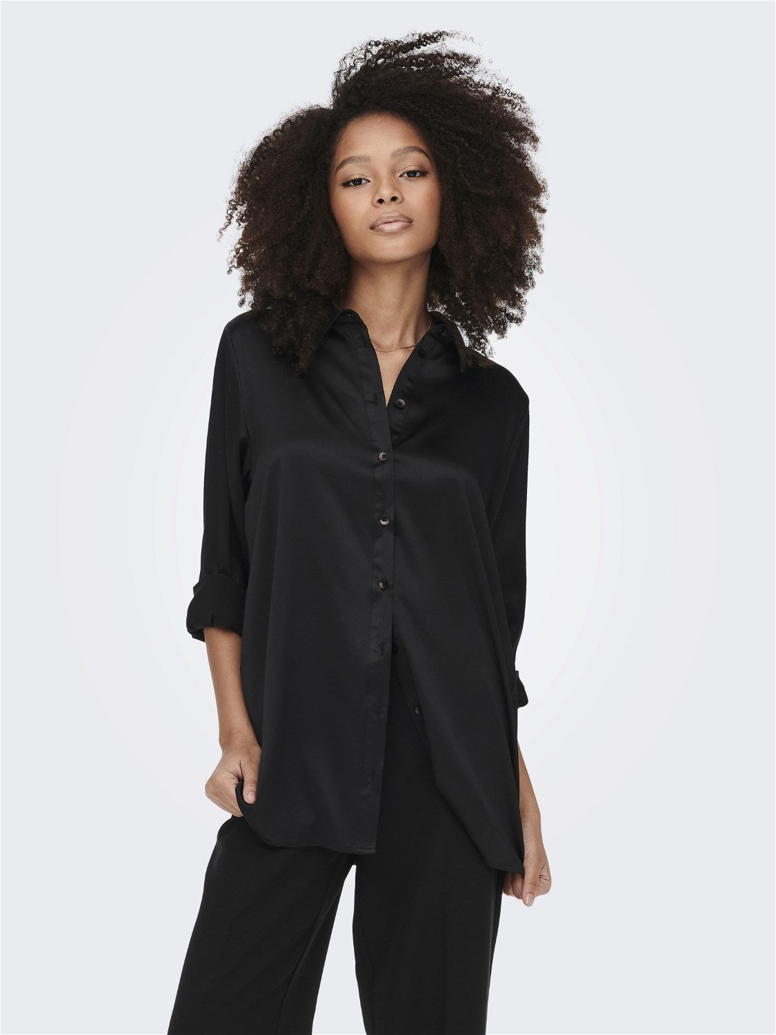 Long Sleeve Sateen Shirt