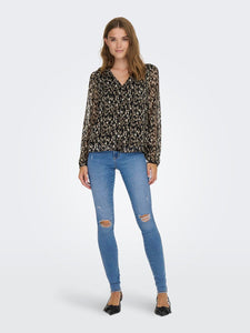 Long Sleeve V-Neck Blouse