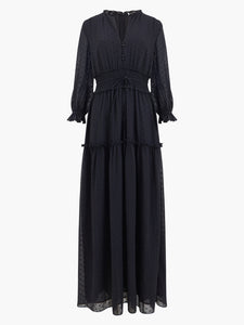 Heart Dobby Long Sleeve Maxi Dress