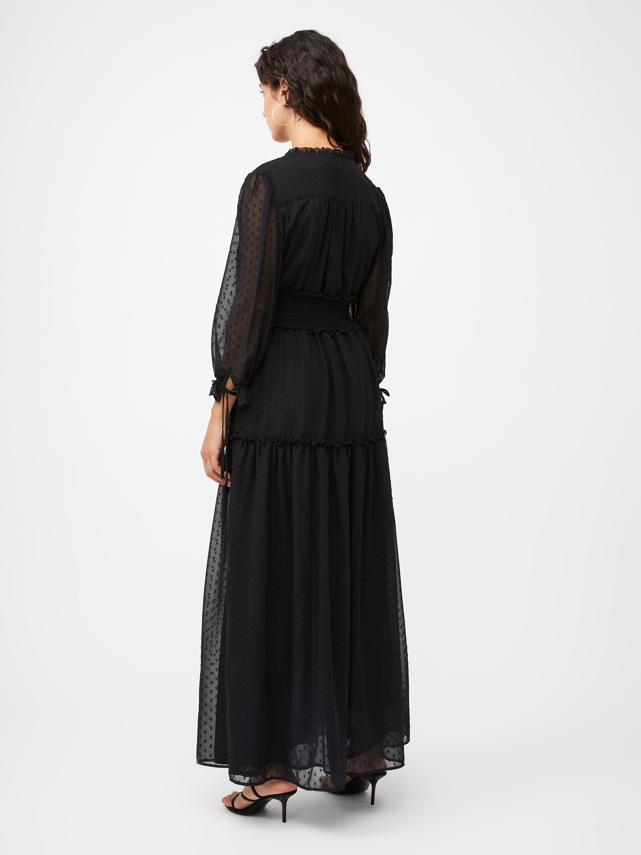 Heart Dobby Long Sleeve Maxi Dress