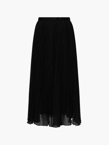 Pleated Solid Midi Skirt