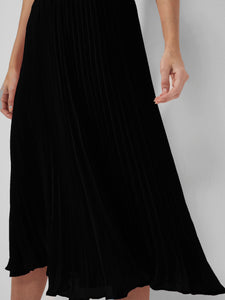 Pleated Solid Midi Skirt