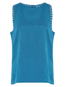 Milos Linen Blend Sleeveless Top