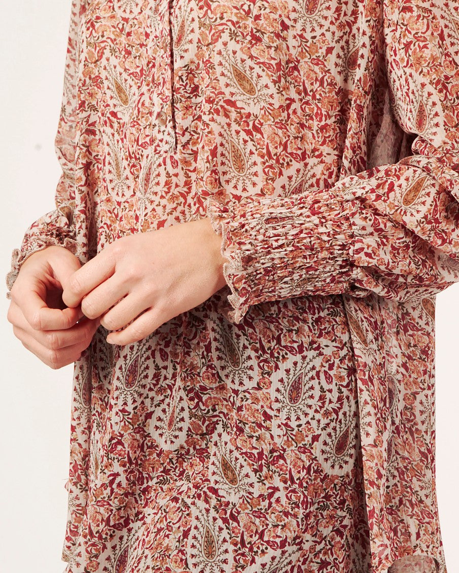 Printed Blouse With Elasticated Cuff