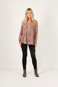 Printed Blouse With Elasticated Cuff