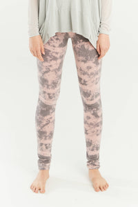 Geanie Cloud Print Leggings - Dusky Pink