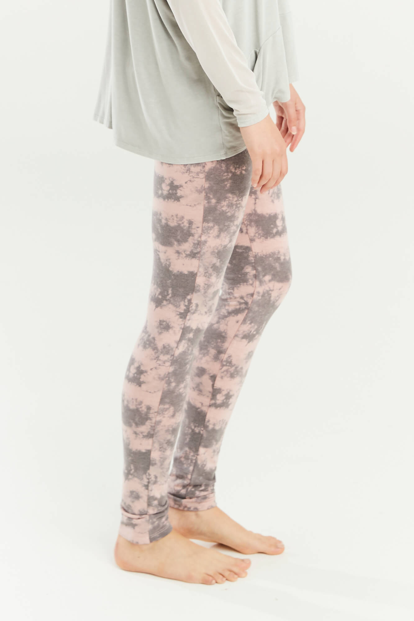 Geanie Cloud Print Leggings - Dusky Pink