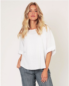 Linen Cuff Sleeve Top