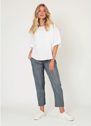 Linen Cuff Sleeve Top