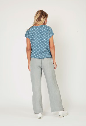 Polka Dot Linen Top