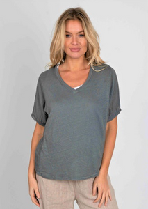 V-Neck Linen Top