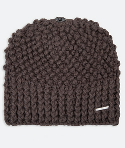 Knitted Beanie with Detachable Pom Pom