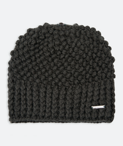 Knitted Beanie with Detachable Pom Pom