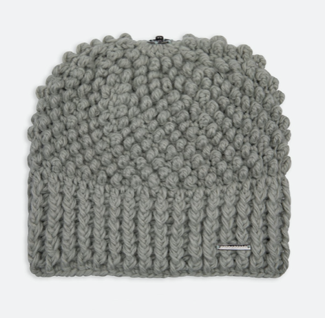 Knitted Beanie with Detachable Pom Pom