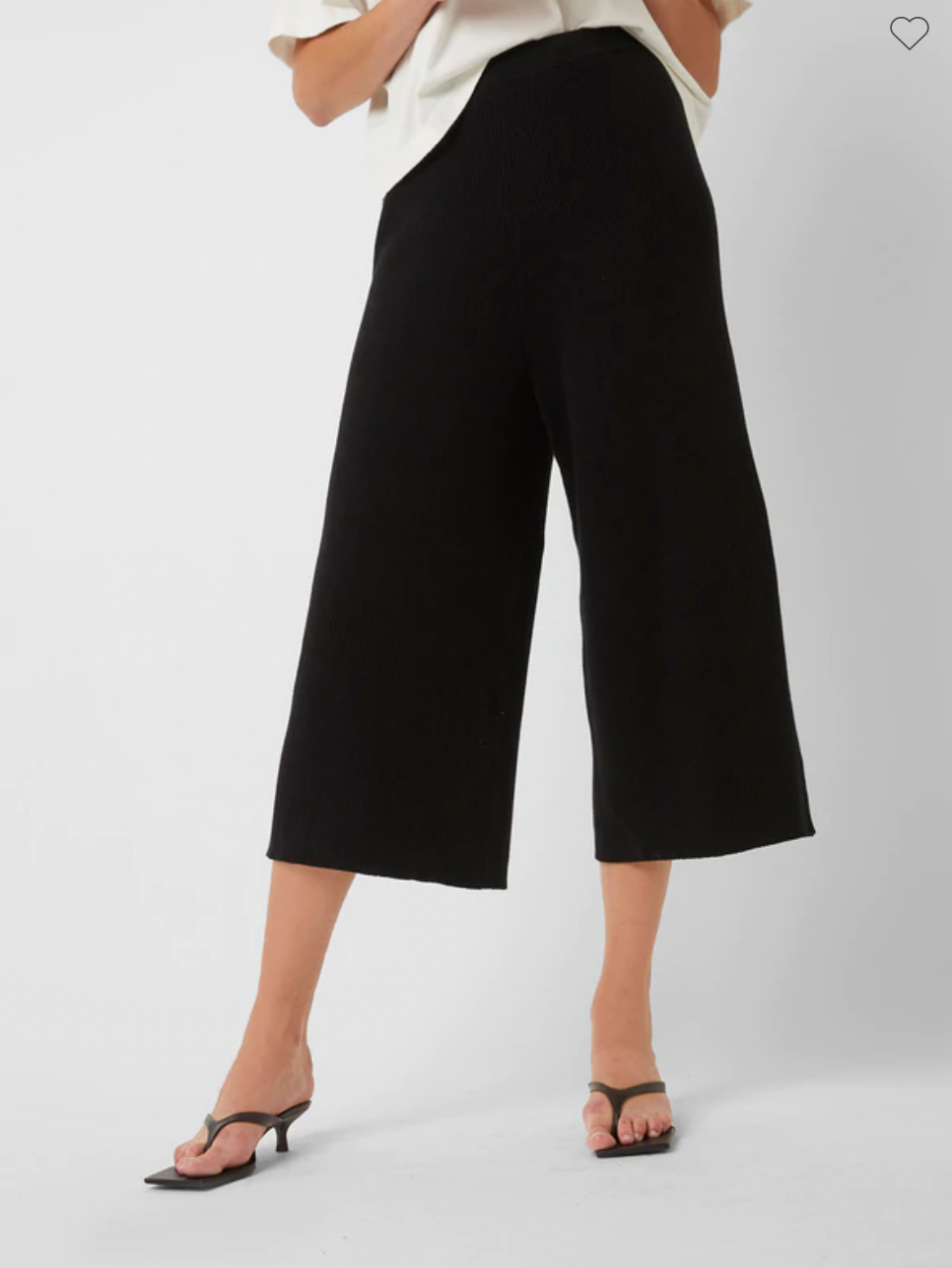 High waist wide deals leg cropped trousers