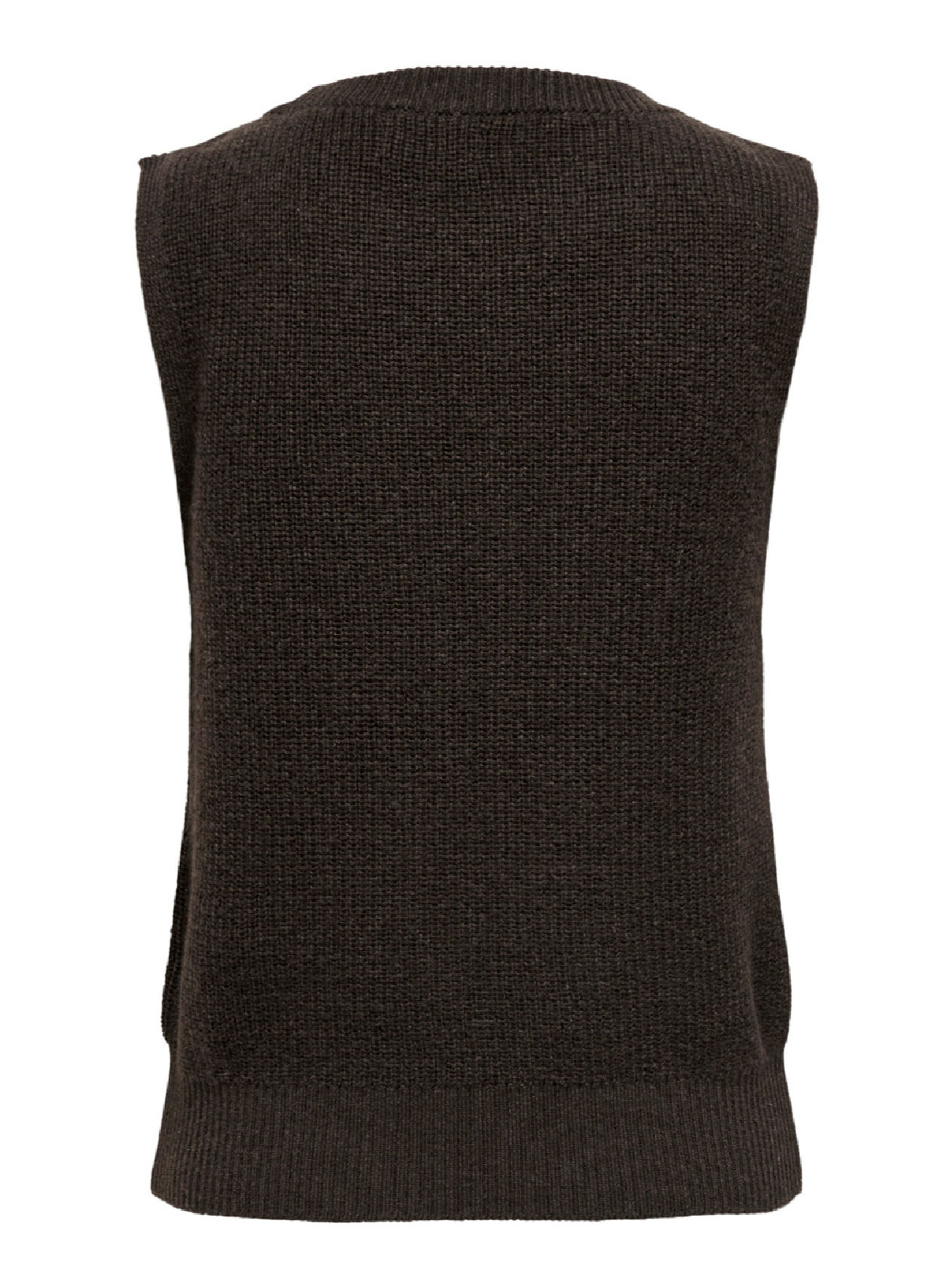 Ribbed Crew Neck Sleeveless Knitted Jumper